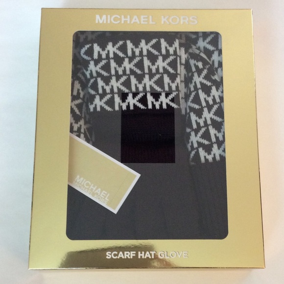 Michael Kors Scarf Hat Glove Box Gift Set - Picture 2 of 3